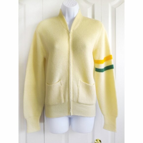 Vintage Caldwell unisex yellow wool cardigan - Picture 2 of 8